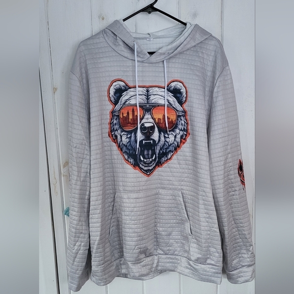 Source Unknown Tops - Chicago Bear Ditka Shades Textured Fleece Hoodie Unisex